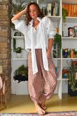 Nonni Gingham Shelby Barrel Pant Rust